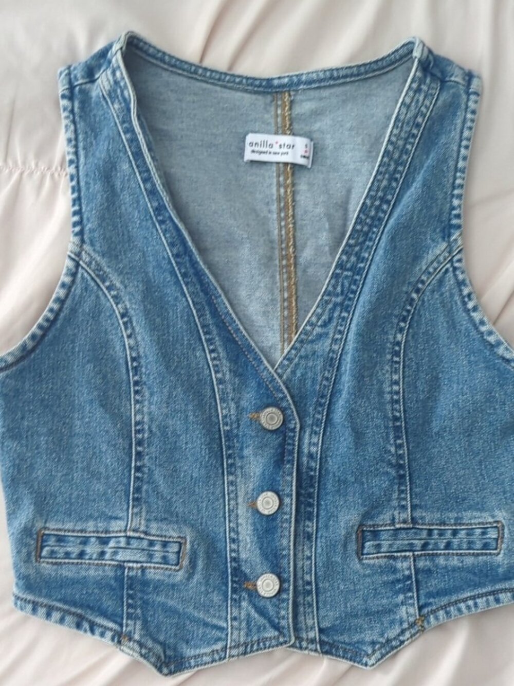 Light Blue Denim Crop Vest🎨